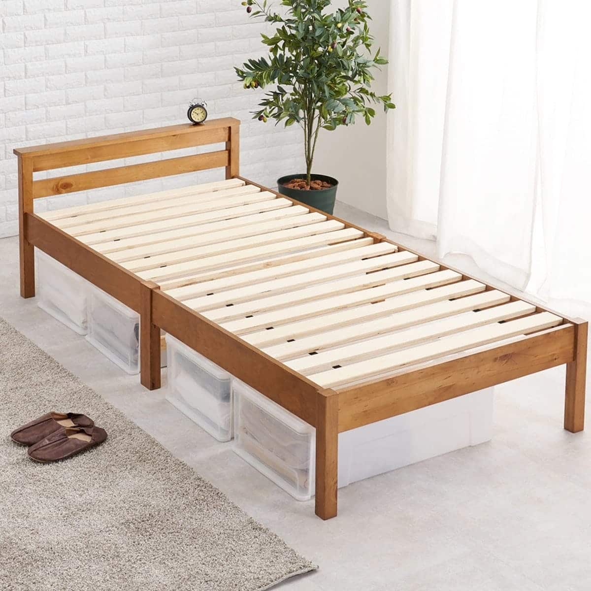 組立簡単 頑丈すのこベッド (シングル LBR) | ニトリネット【公式