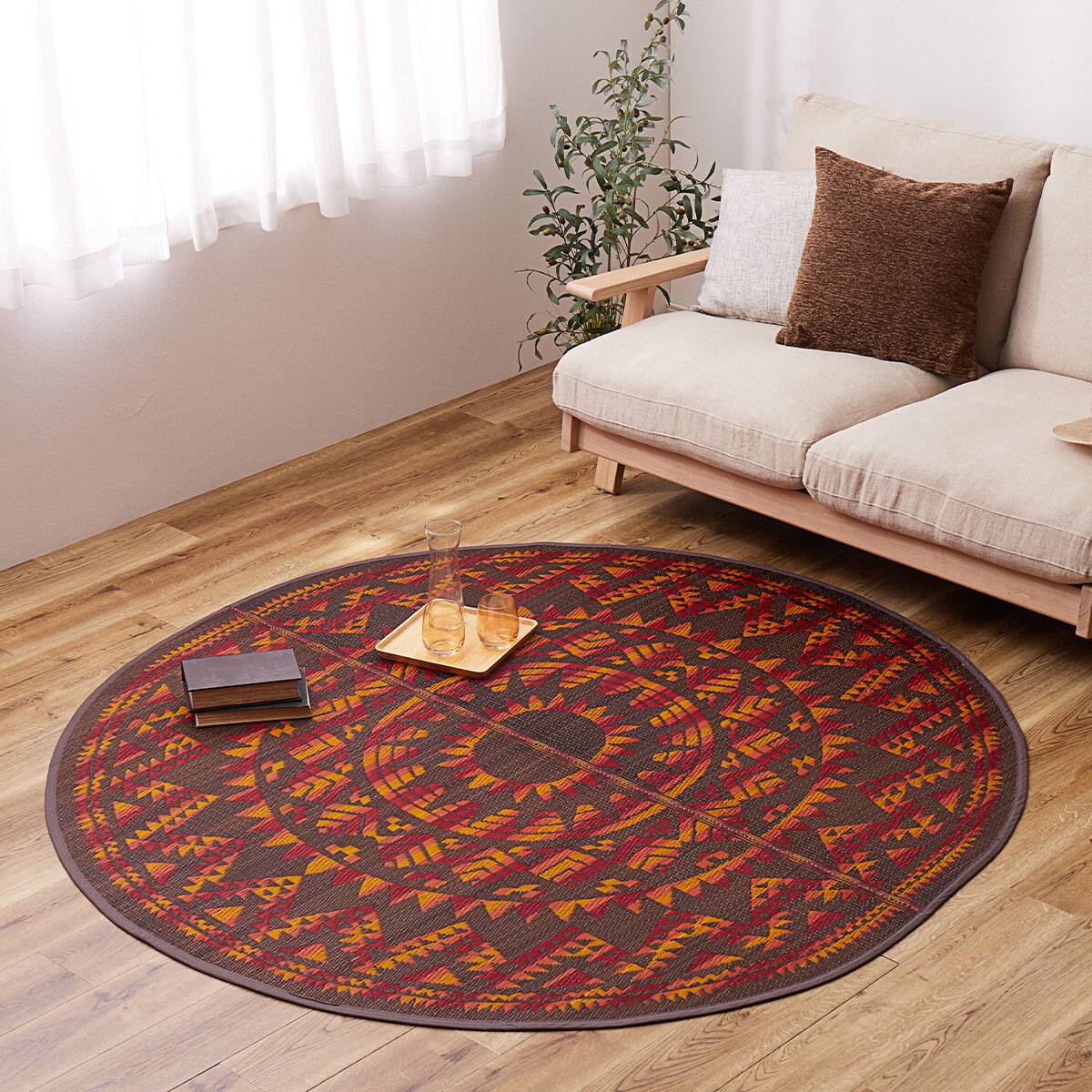 い草円形ラグ 180R (BR) | ニトリネット【公式】 家具・インテリア通販