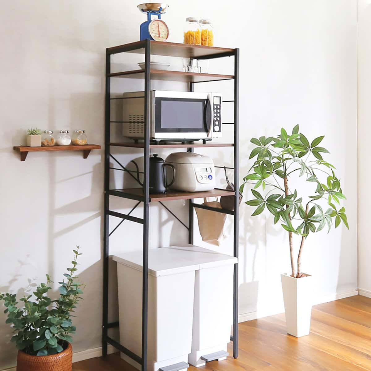 ヴィンテージテイストのゴミ箱上レンジラック (WAL) | ニトリネット