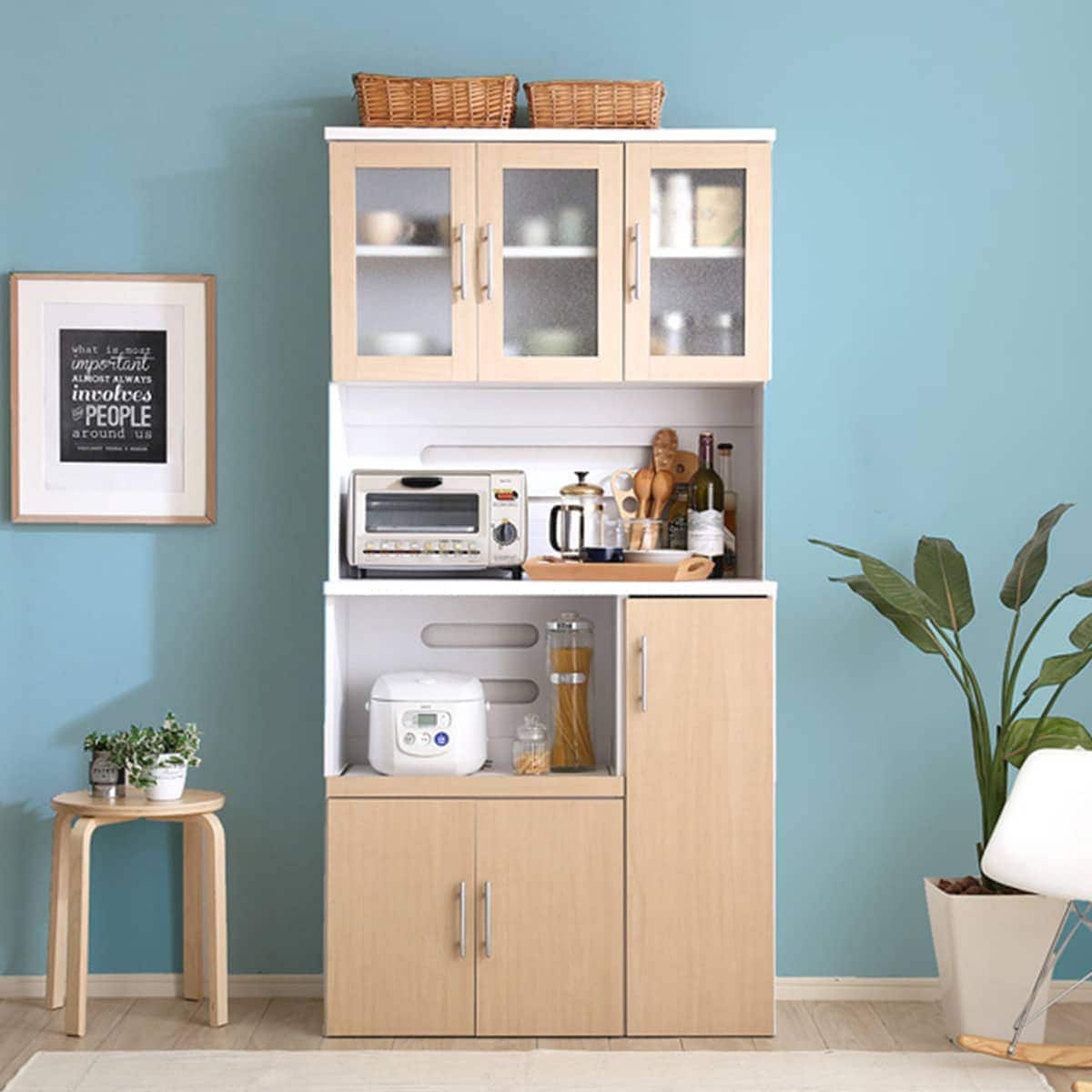 大容量収納キッチンボード (NAOAK) | ニトリネット【公式】 家具