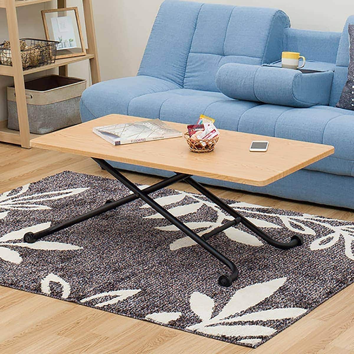 昇降センターテーブル (ライザN LBR/BK) | ニトリネット【公式】 家具