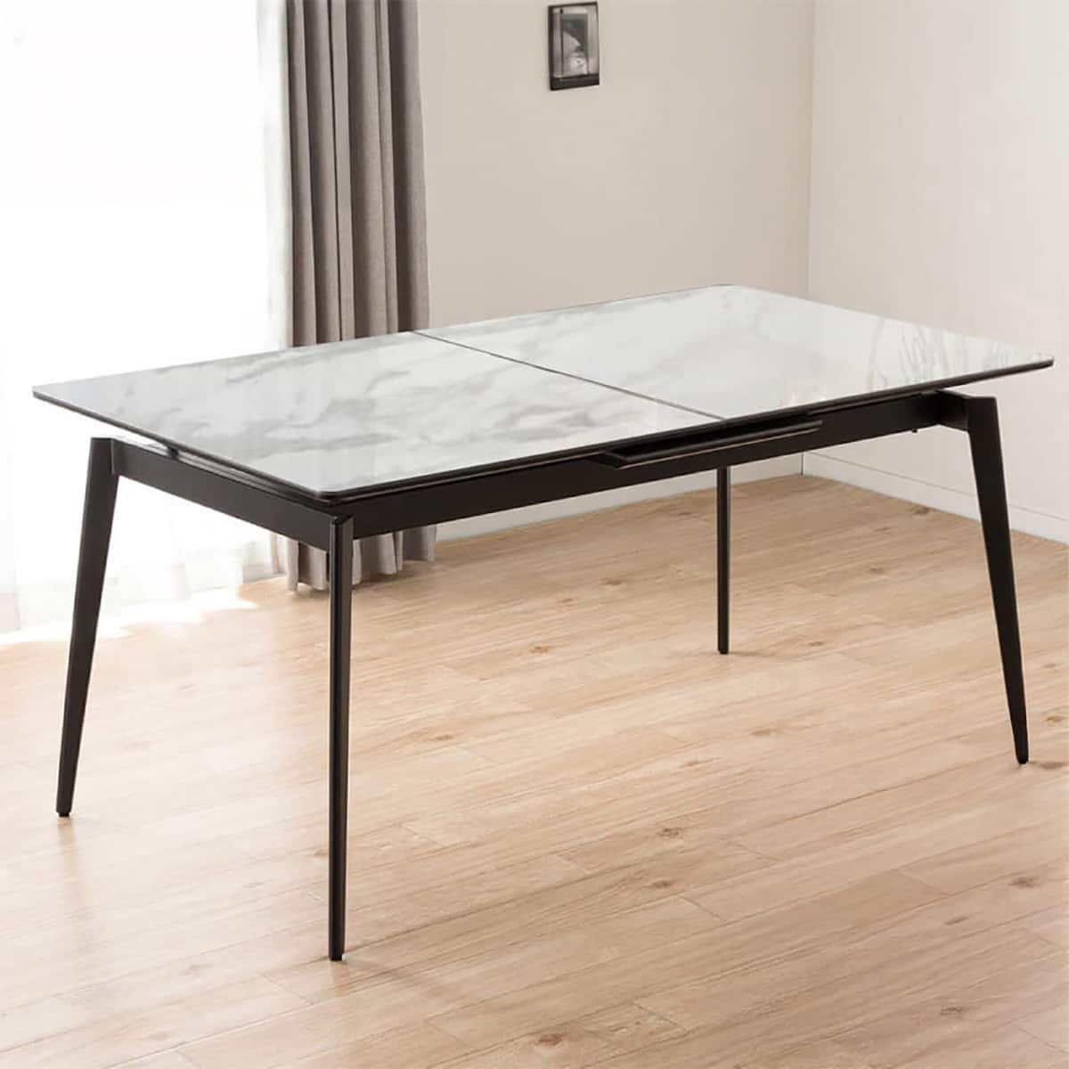 伸長式セラミックダイニングテーブル(150/190 セラミクス2EX WH)【島忠