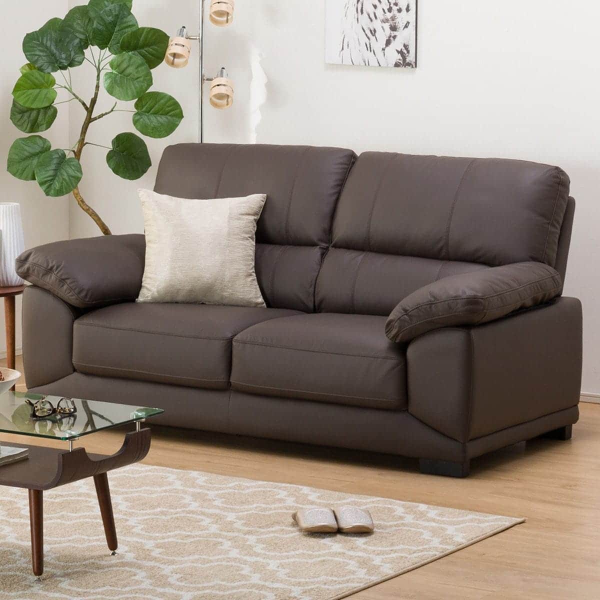 ニトリ 2人用本革ソファ (ウォール3KD 革C1DBR) - 通販 | 家具と