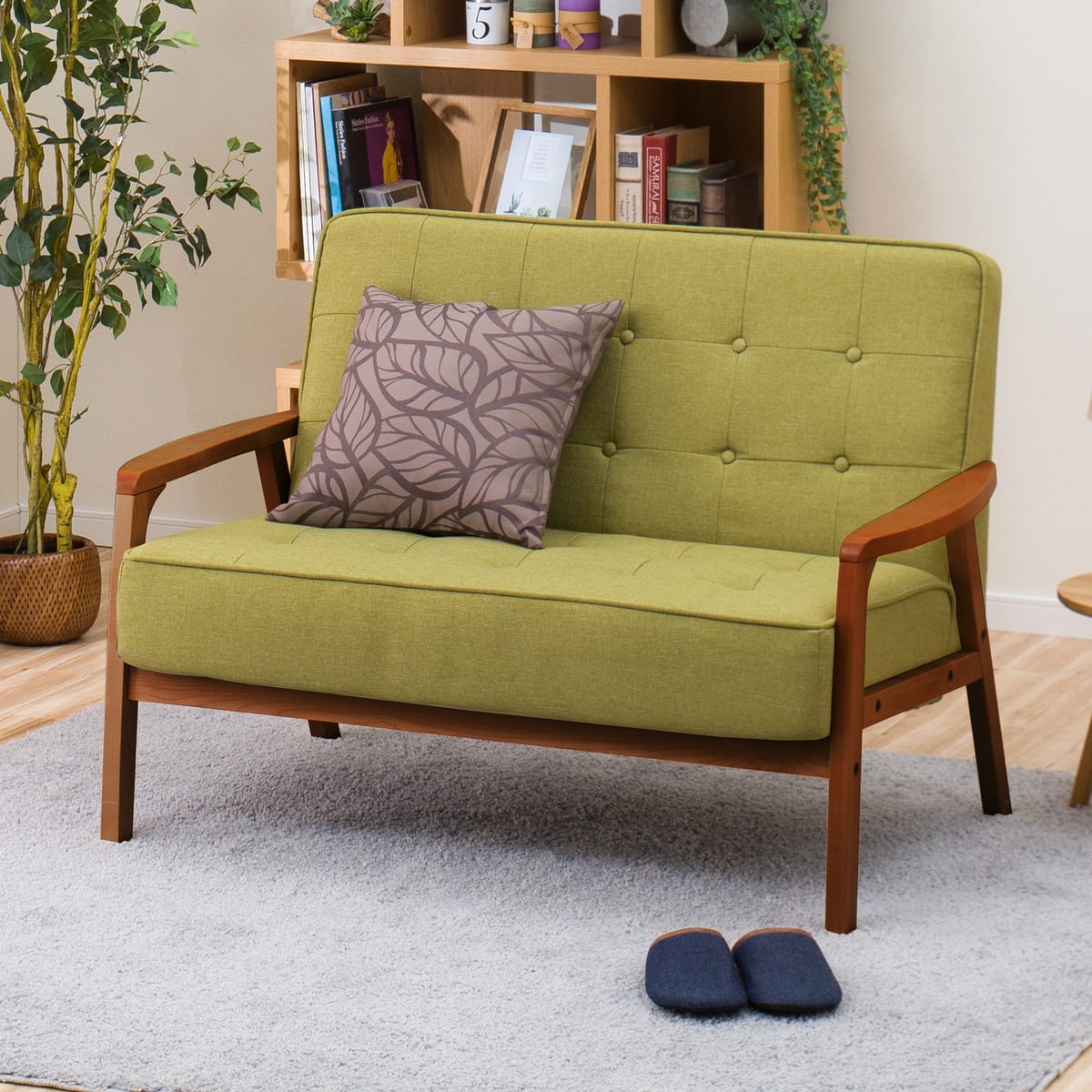 ニトリ 2人用布張りコンパクトソファ(ルッキKD GR(MBR)) - 通販 | 家具