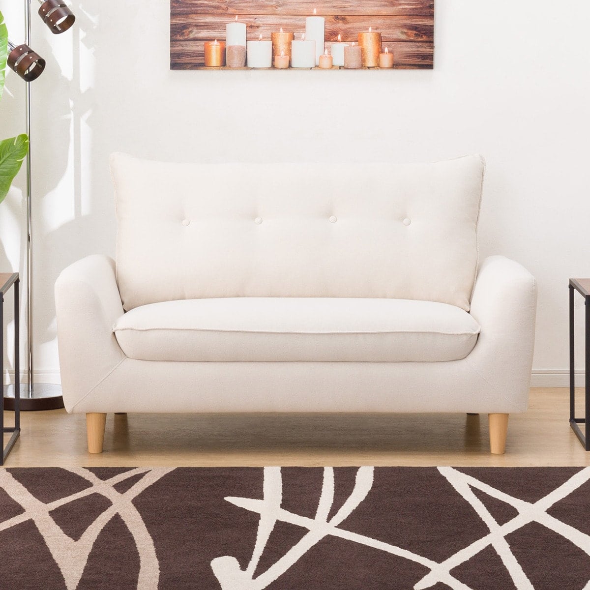 ローソファにもなるコンパクトソファ 布張りタイプ (Nパック4 BE