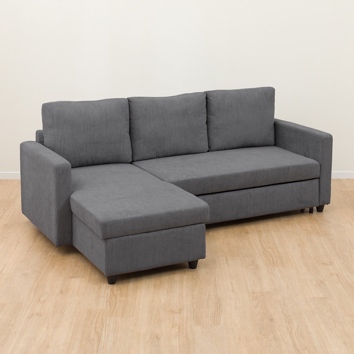 収納付きカウチソファベッド 布張りタイプ (ノアーク2 撥水加工 DGY