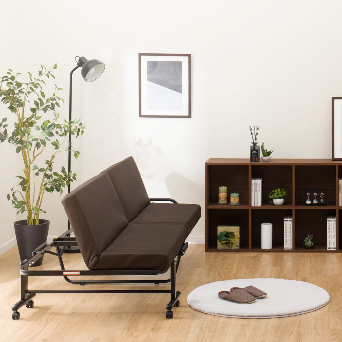 折りたたみベッドソファ 布張りタイプ (HY06 BR) | ニトリネット【公式