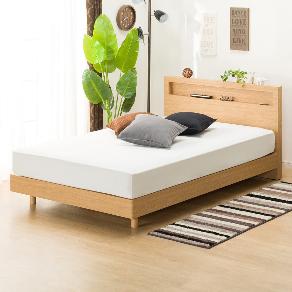 セミダブルベッドフレーム(ヘンリック/LBR) | ニトリネット【公式