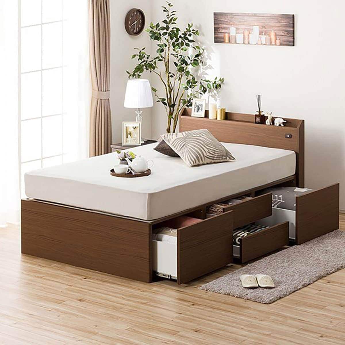 ニトリ セミダブルベッドフレーム(ジオ チェスト40J MBR) - 通販