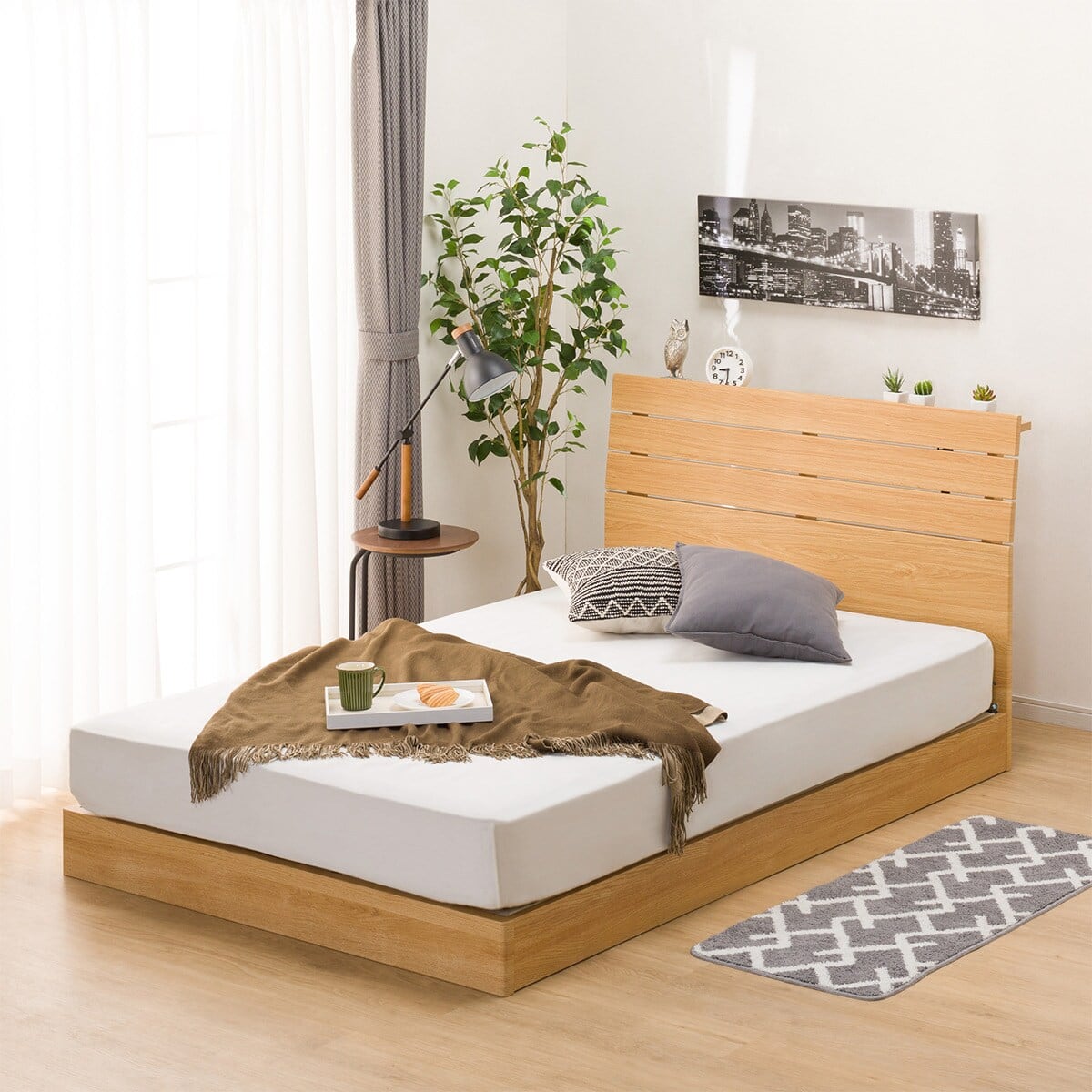 セミダブルベッドフレーム(EB-001 LBR LEG/LOW) | ニトリネット【公式