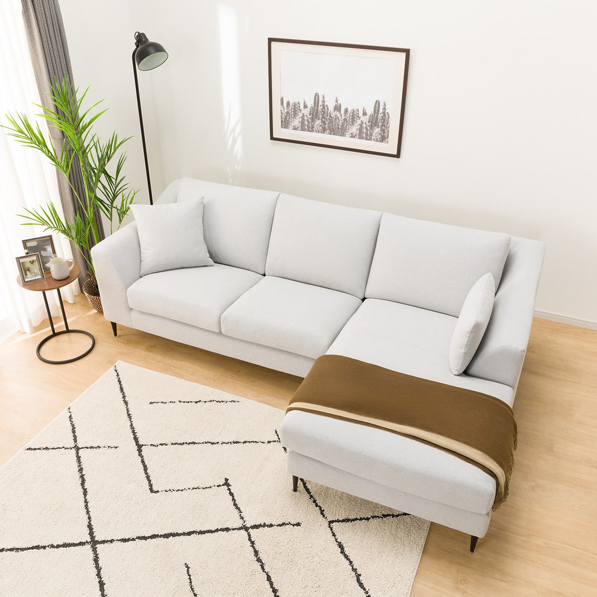 カウチソファ 布張りタイプ (Nポケット BS15 左カウチ LGY) | ニトリ