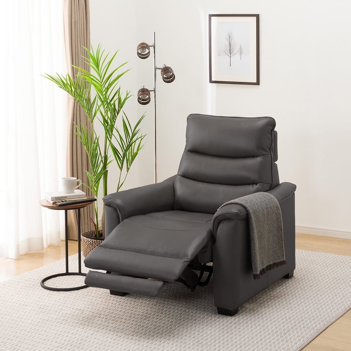 1人掛け電動リクライニングソファ 厚革(一部合成皮革)タイプ (N