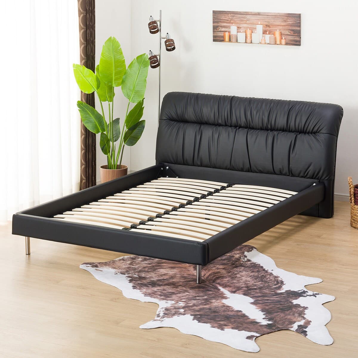 すのこダブルベッドフレーム(サラス/BK) | ニトリネット【公式】 家具