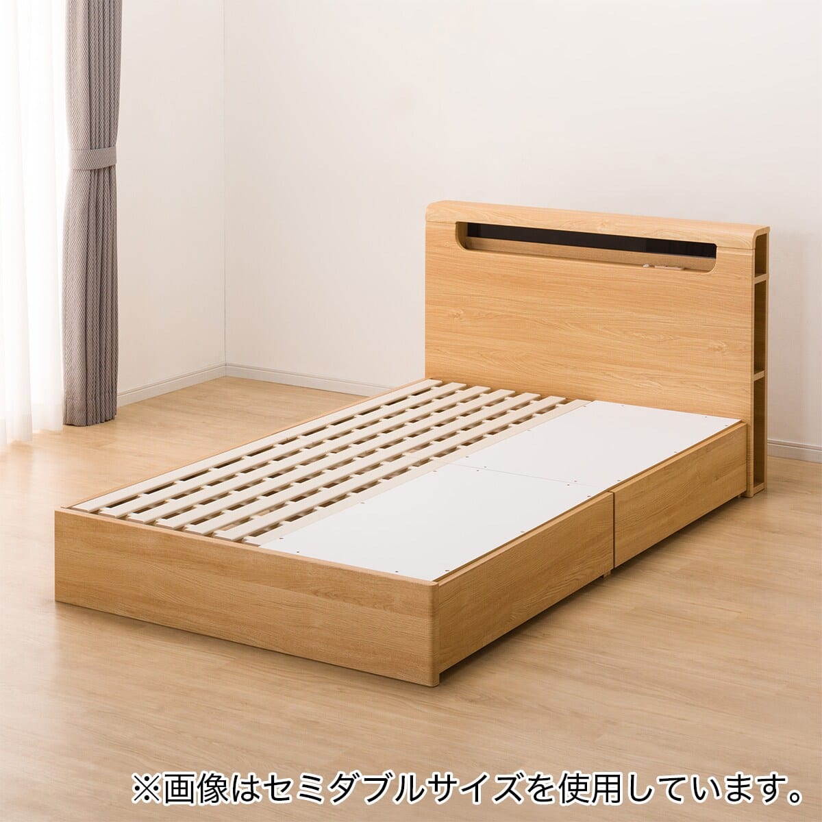 ダブルベッドフレーム(EB-003 引出し付き LBR DR) | ニトリネット