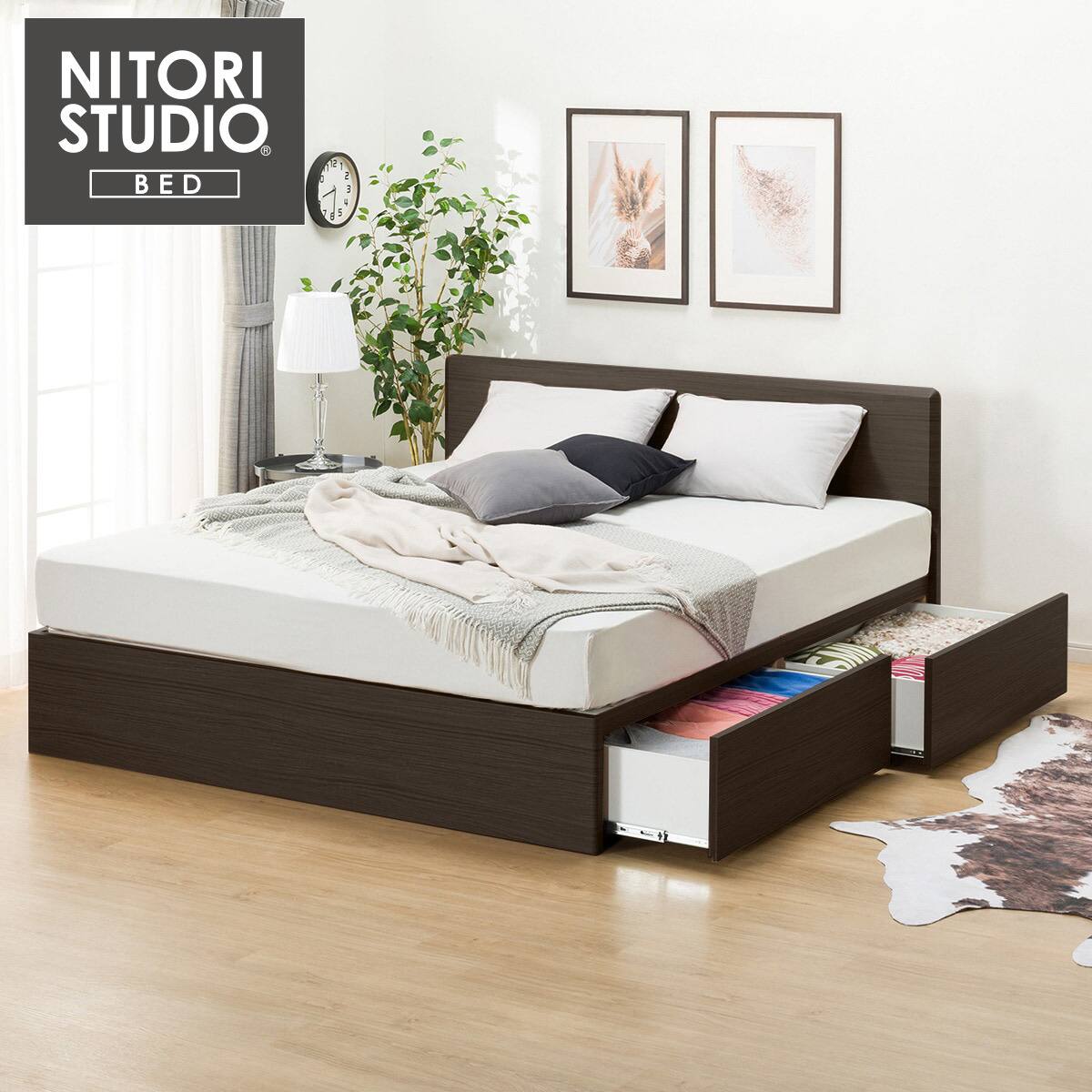 美品】【引き取り、値下げ不可】ニトリクイーンベッドフレーム(カイト3