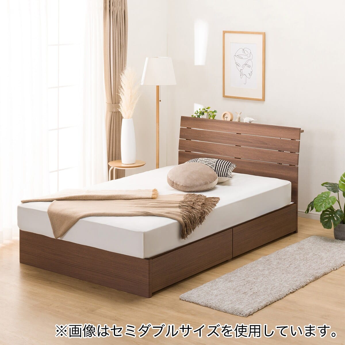 クイーンベッドフレーム(EB-001 引出し付き MBR DR) | ニトリネット
