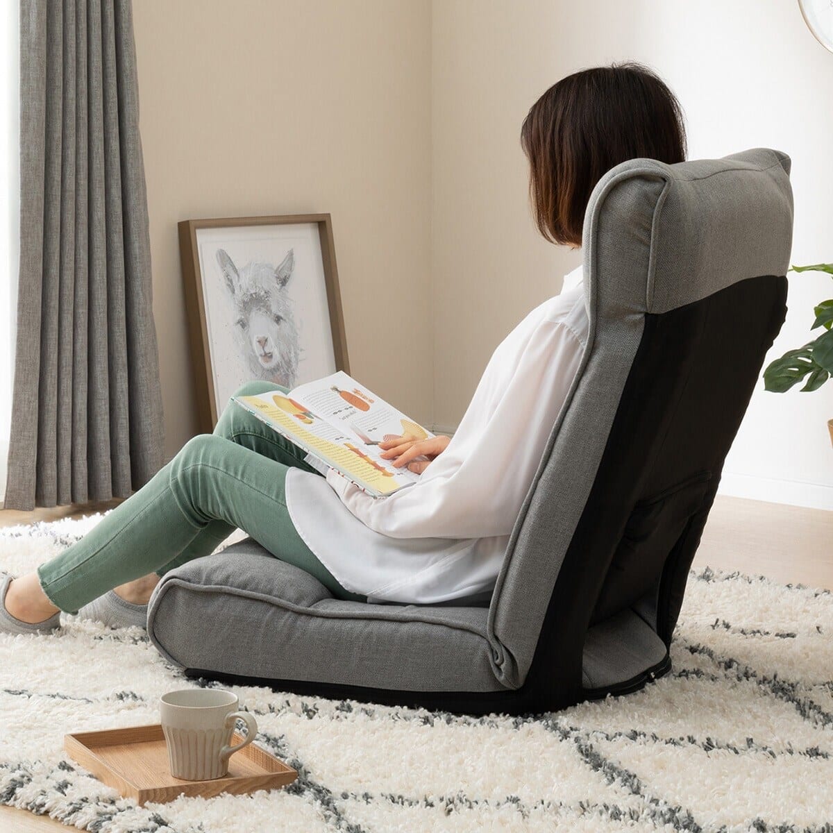 腰楽レバー座椅子(Nアスカ GY) | ニトリネット【公式】 家具