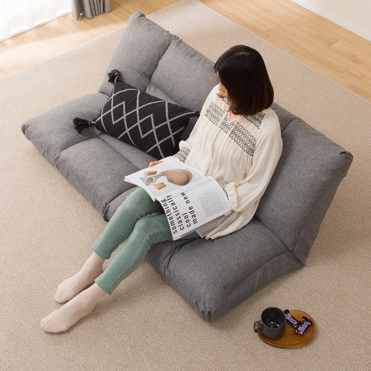 形が自在に変えられるコンパクトソファ(ツバサ3 GY) | ニトリネット