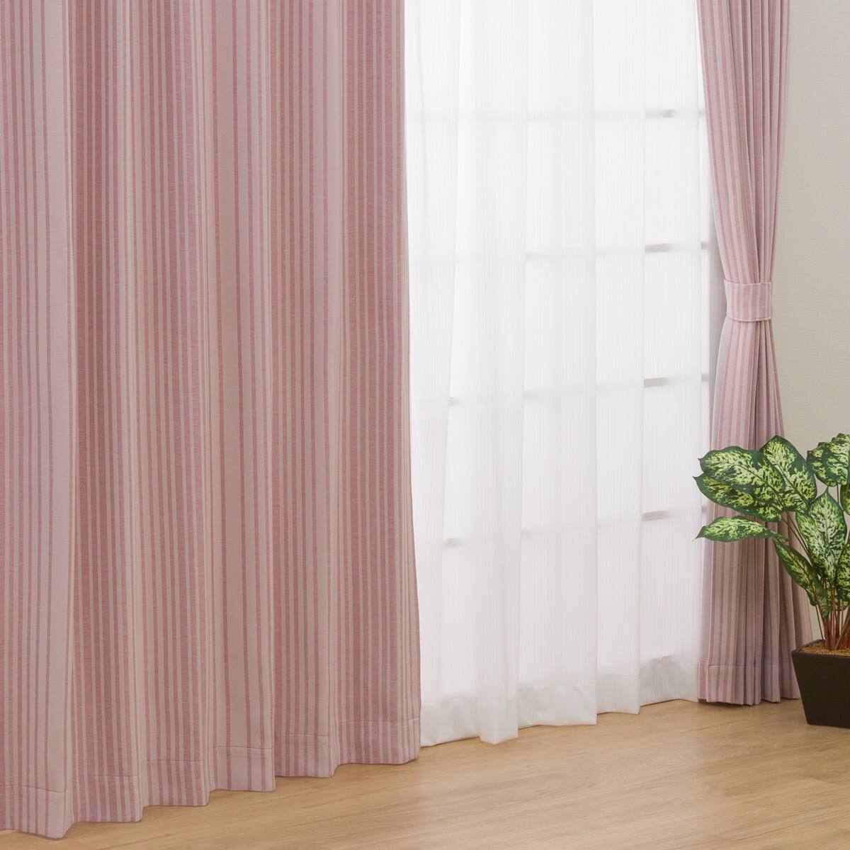 遮光2級・遮熱カーテン&遮熱・ミラーレース4枚セット(Nナーシャ2 RO