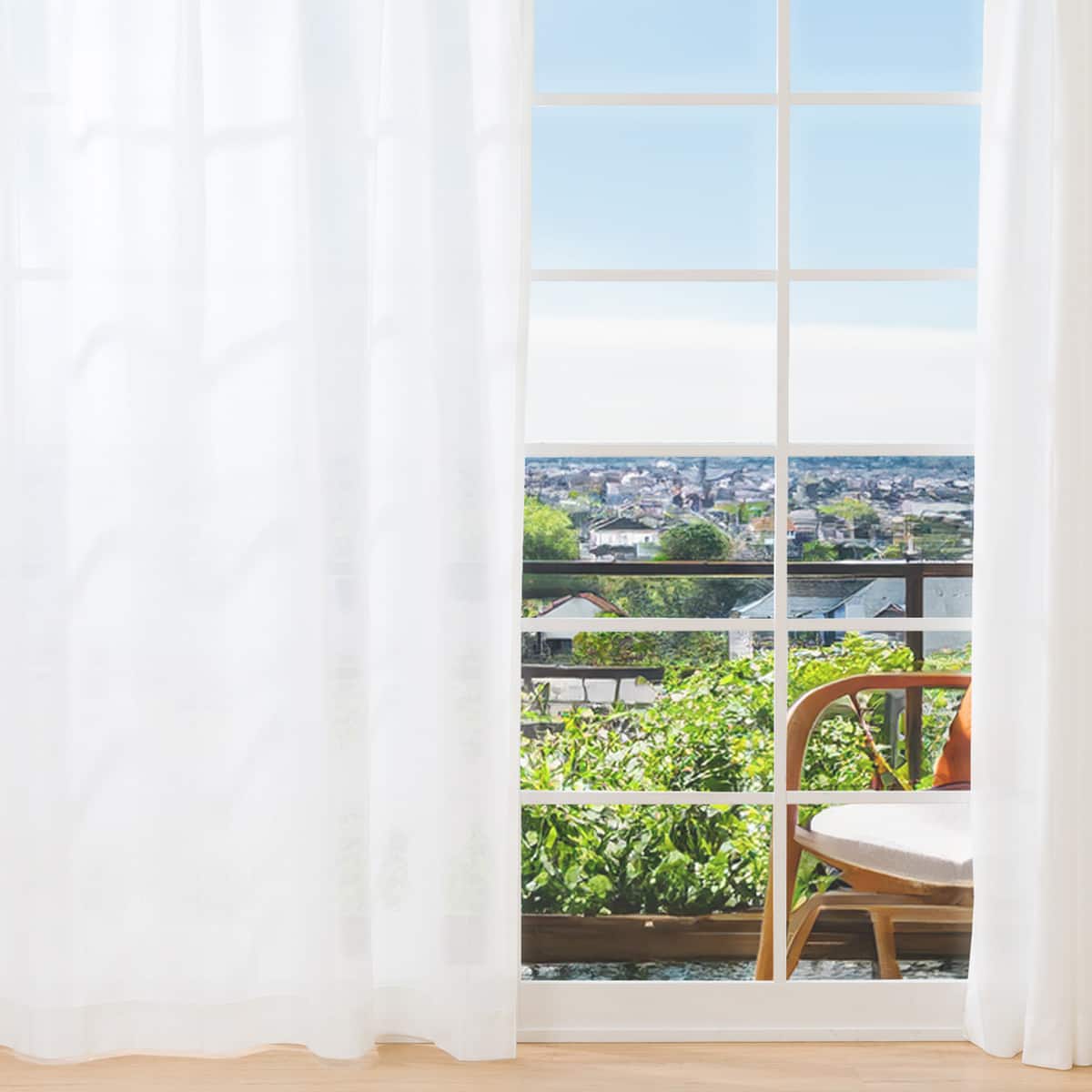 遮熱・ミラー・防汚レースカーテン(ホワイトクリアST2 100X176X2