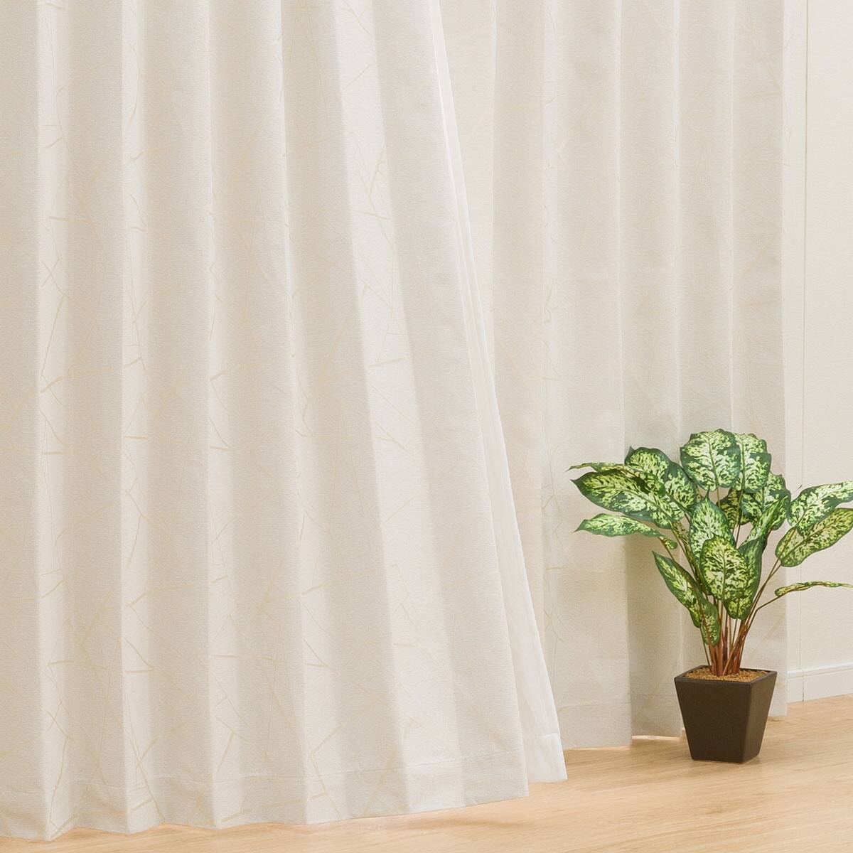 お好みサイズカーテン ジェンナ アイボリー(幅-100/丈90-170cm