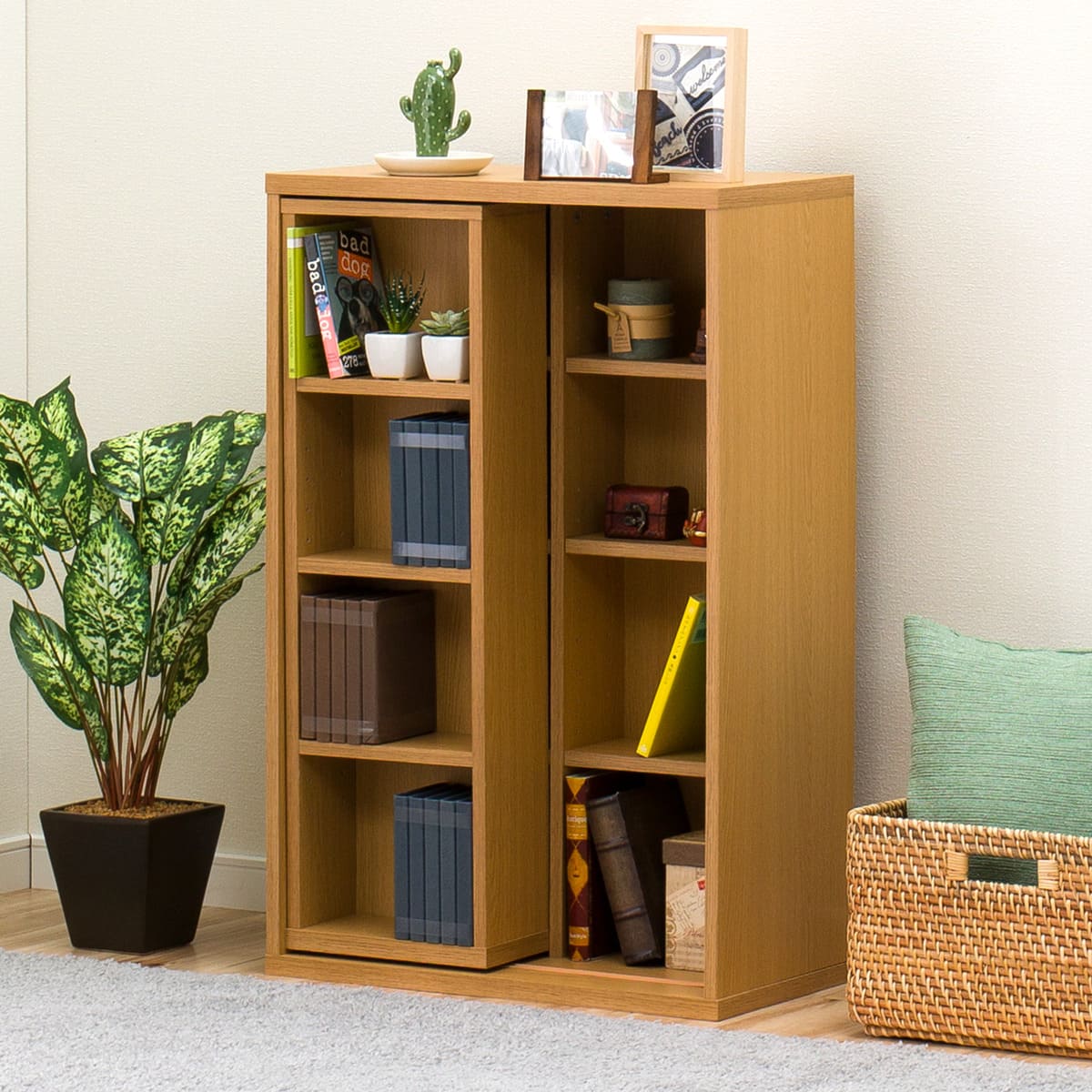 ニトリ スライド本棚(モッサ 55 LBR) - 通販 | 家具とインテリアの通販