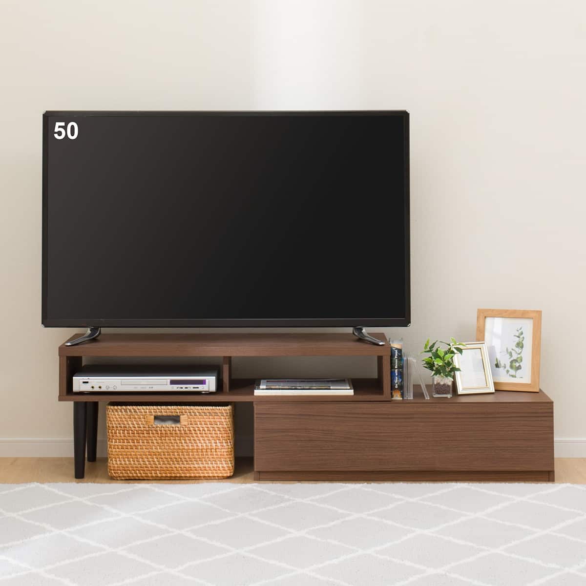 伸長式テレビ台(ローボード GA101 EX100 MBR) | ニトリネット【公式