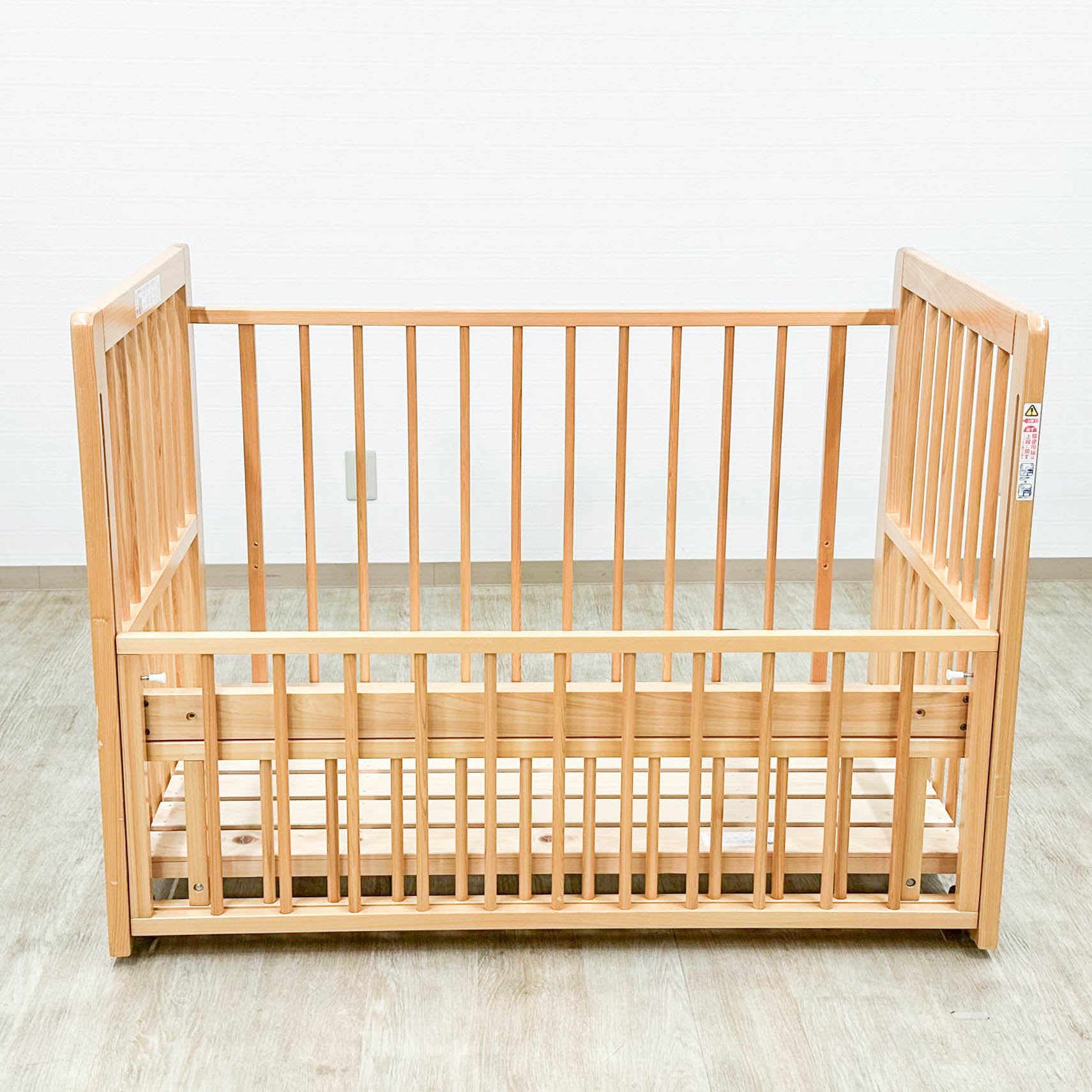 無印良品 ひのき材ベビーベッド 標準サイズ ロータイプ ベビーベッド
