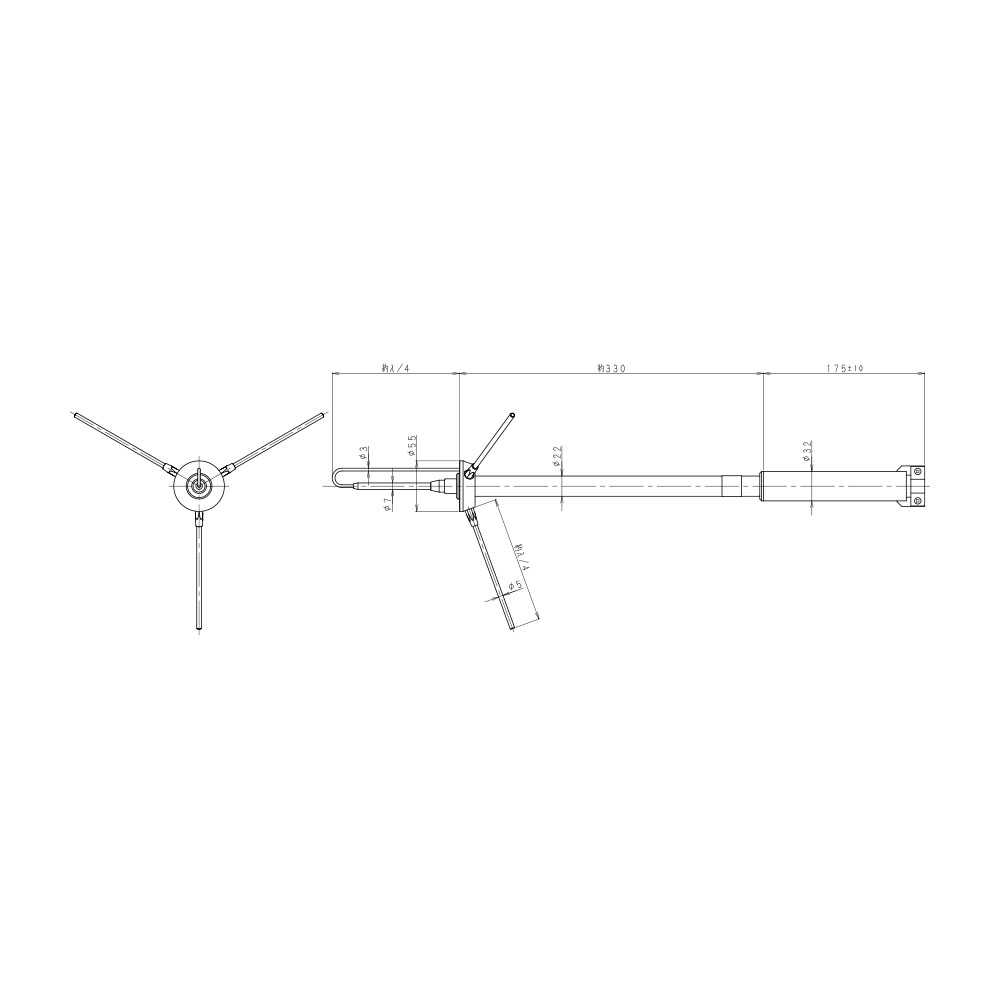 400MHz帯 簡易無線用ブラウン型アンテナ BR-4504 F=465-470: 通信用