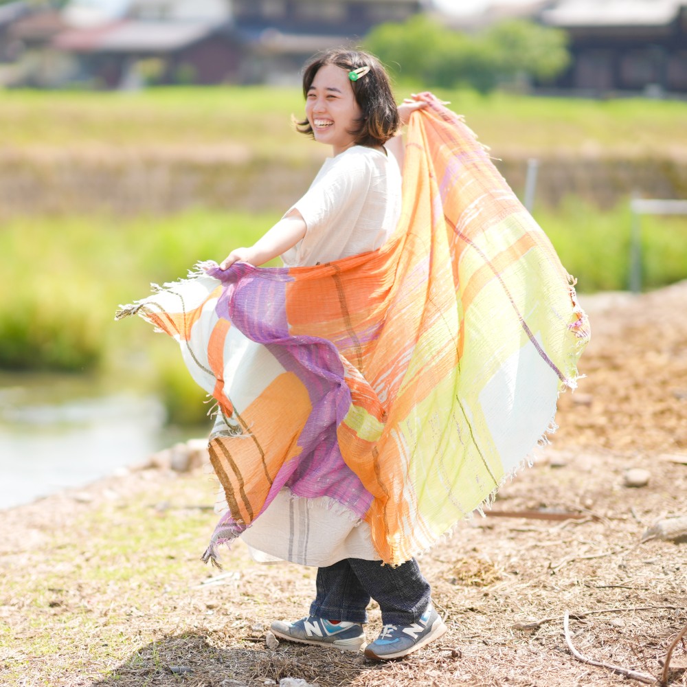 print shawl BIG | tamaki niime