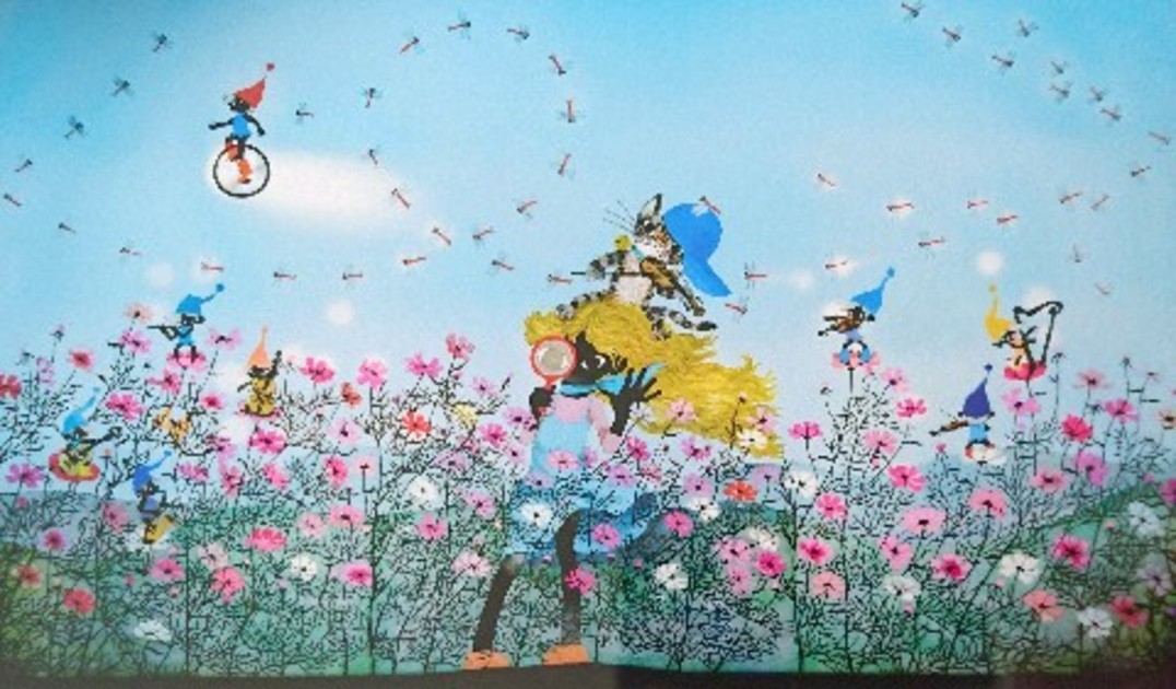 藤城清治さんの版画「コスモスは詩う」 - 第40回やすらぎ荘支援