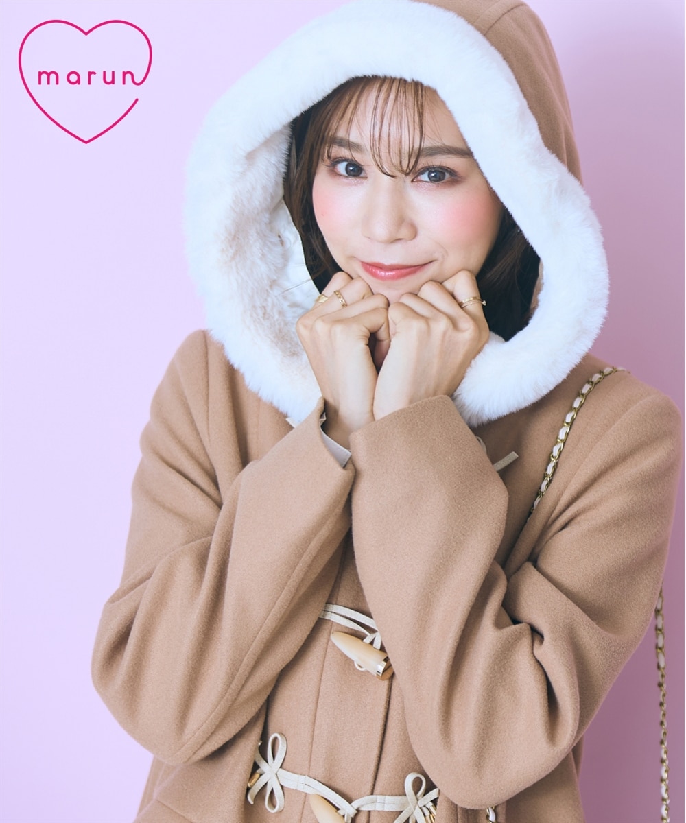 大きいサイズ＞フェイクファーフードダッフルコート marun 通販