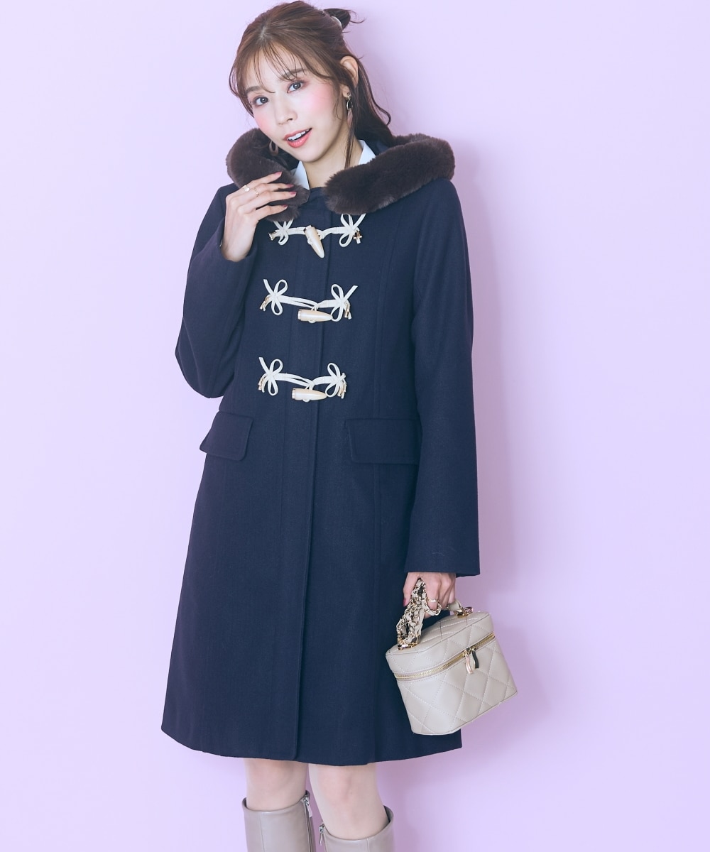 大きいサイズ＞フェイクファーフードダッフルコート marun 通販