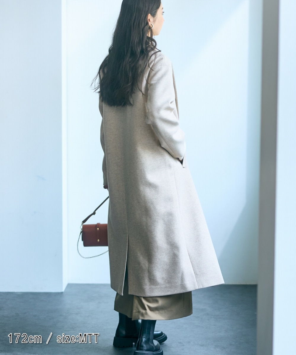 高身長 フェイクウールチェスターロングコート（トールサイズ