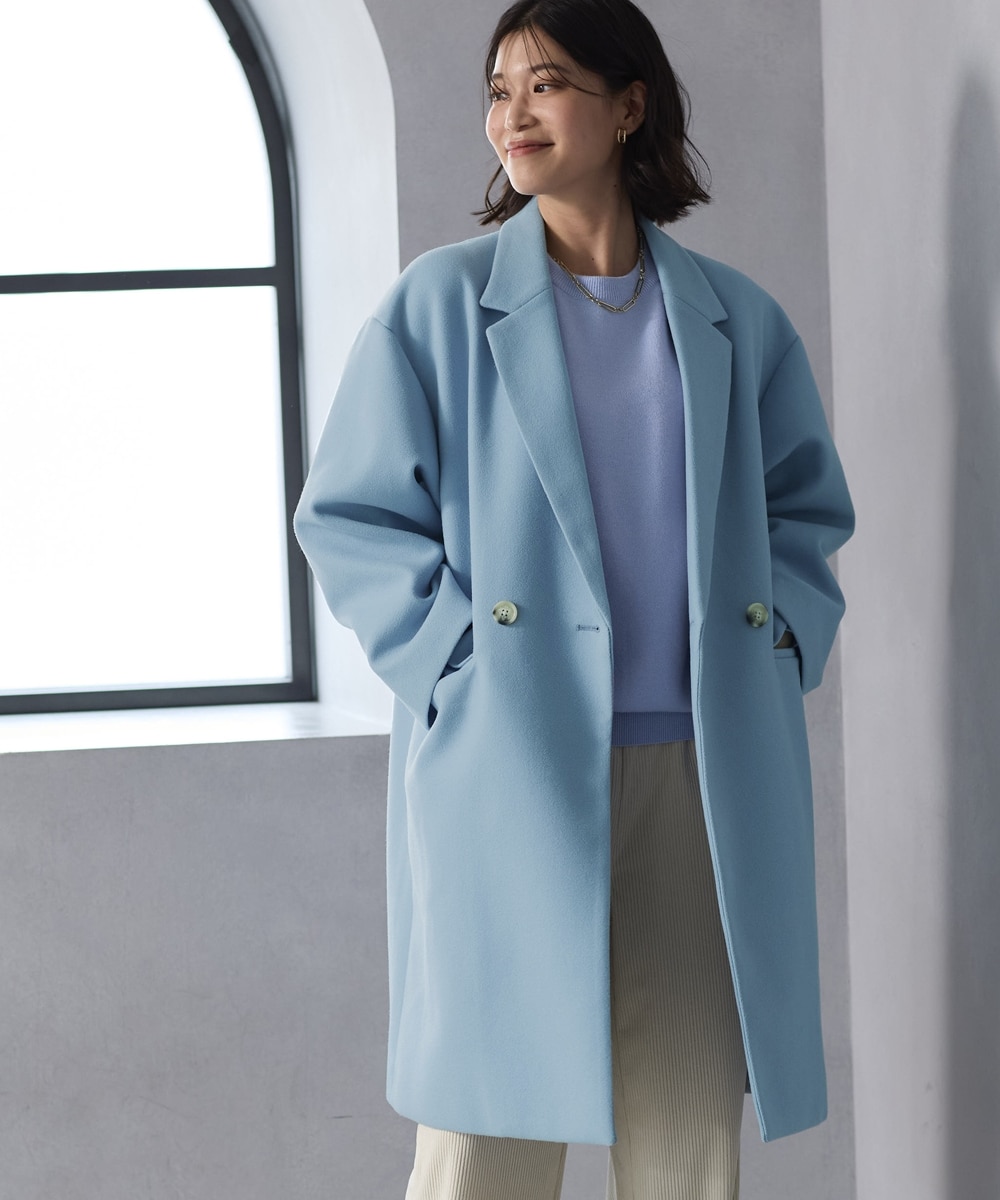 大きいサイズ＞ 軽やかフェイクウールチェスターコート 通販【ニッセン】