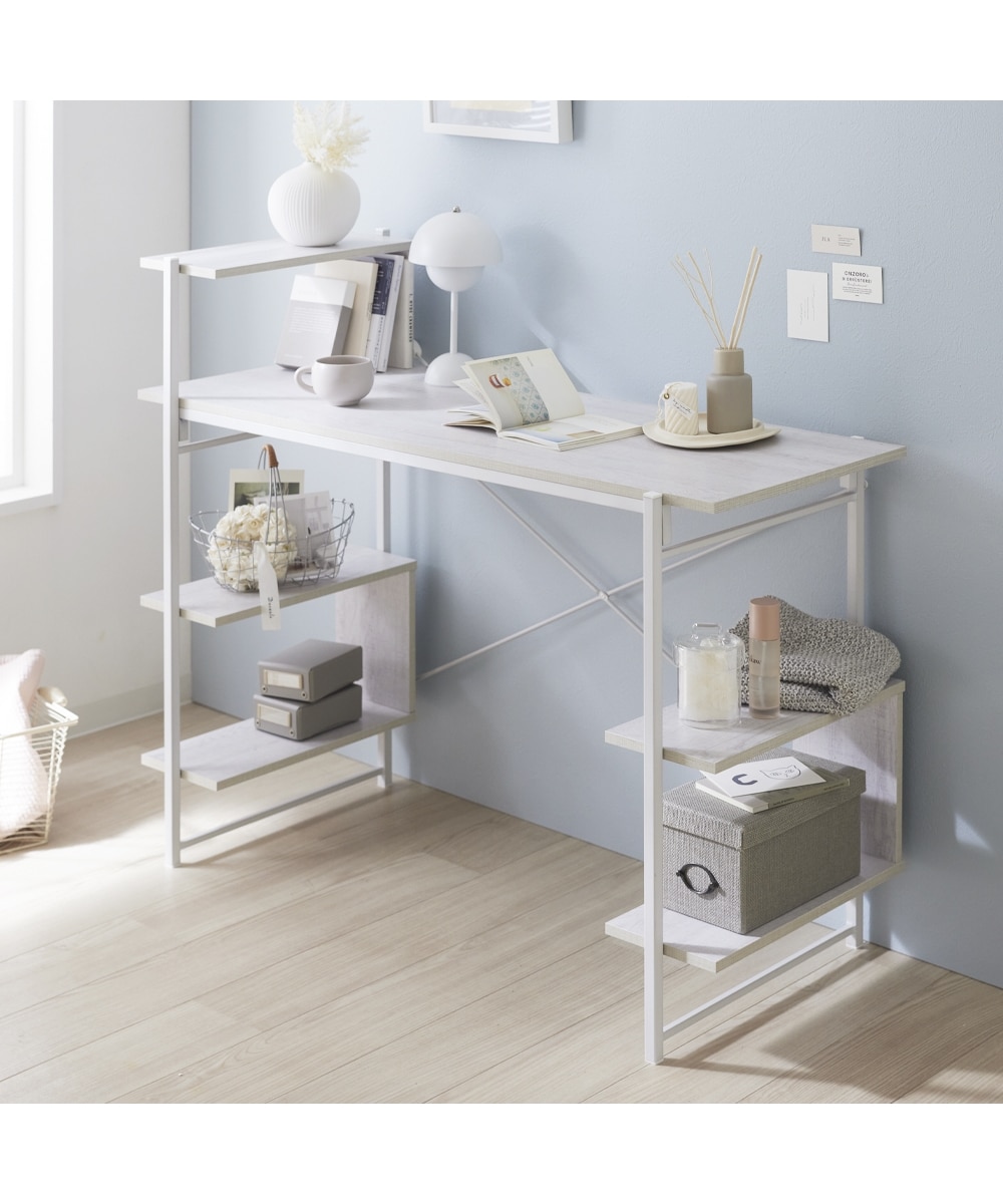 工具不要！簡単組み立てデスク 収納ラック付き【動画あり】 通販