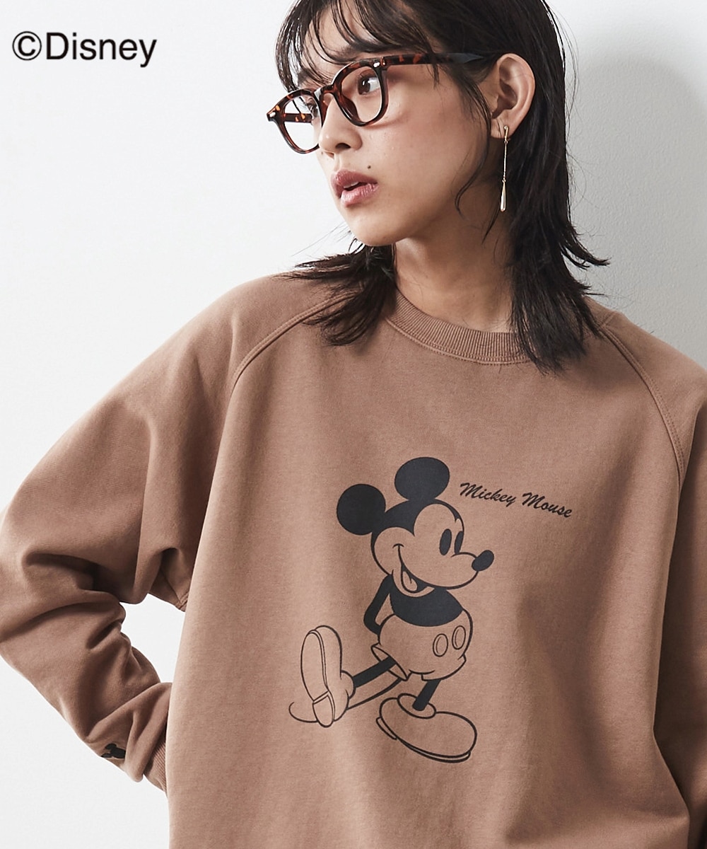 大きいサイズ /ディズニー ミッキーマウス/ピグメント染め綿100%裏起毛