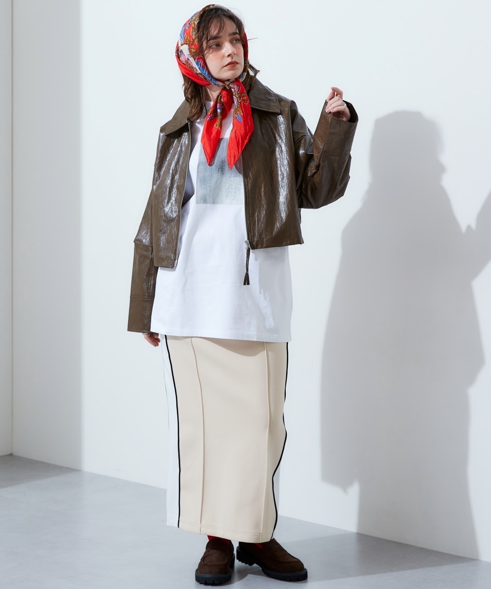 ショート丈ダブルジップフェイクレザージャケット 通販【ニッセン】