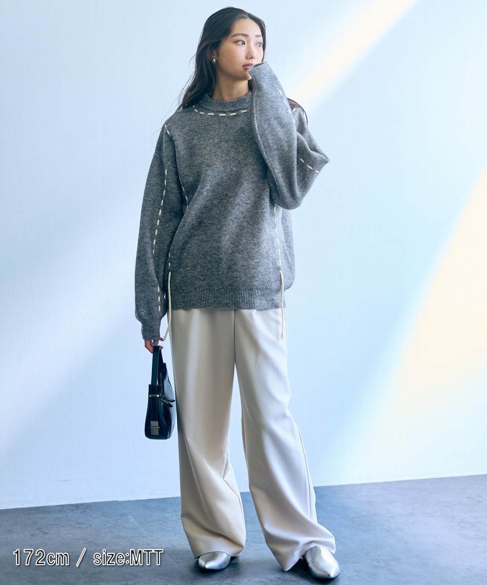 高身長 ハンドステッチニットプルオーバー（トールサイズ）Essenave