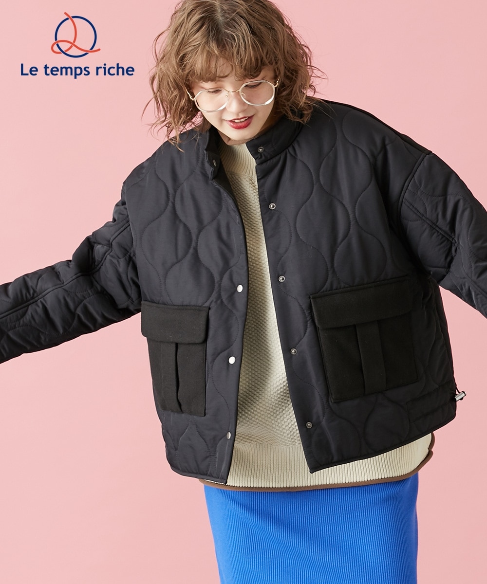 スタンドカラーキルティングブルゾン＜Le temps riche＞ 通販【ニッセン】