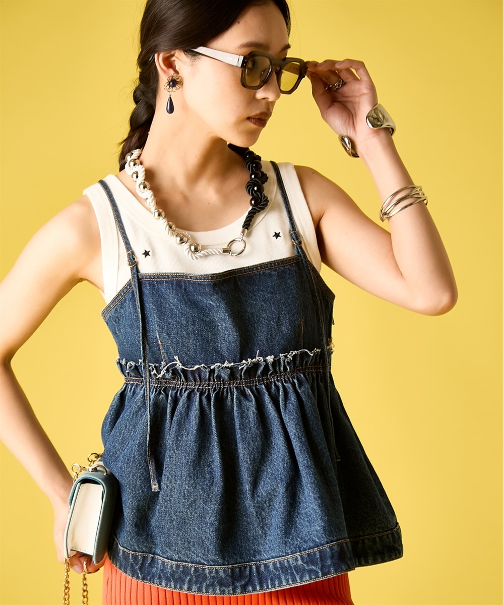 綿100％デニムキャミソール＜大きいサイズ有＞GEVS. 通販【ニッセン】