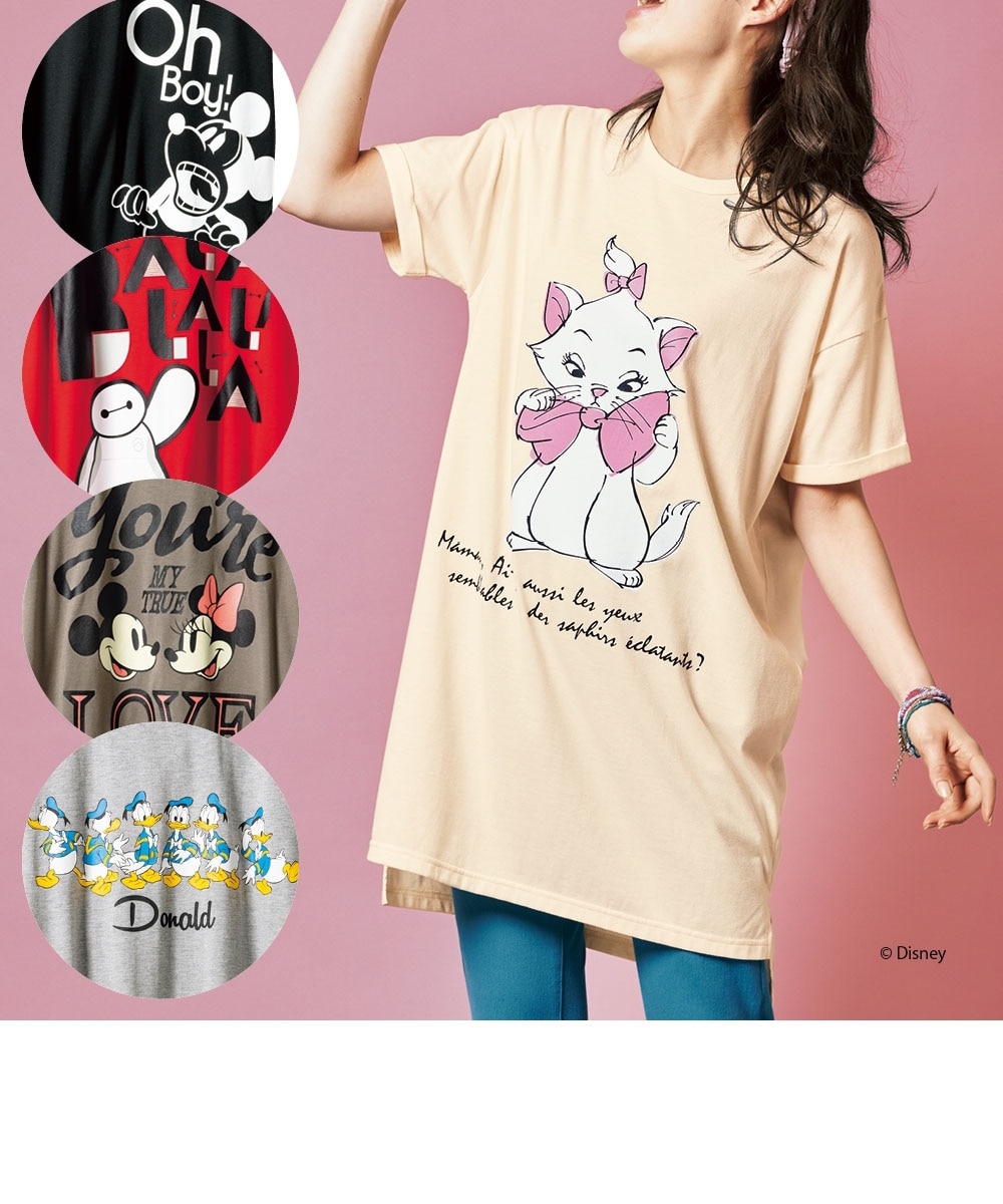 大きいサイズ 綿混ビッグシルエットTシャツ/ディズニー 通販【ニッセン】