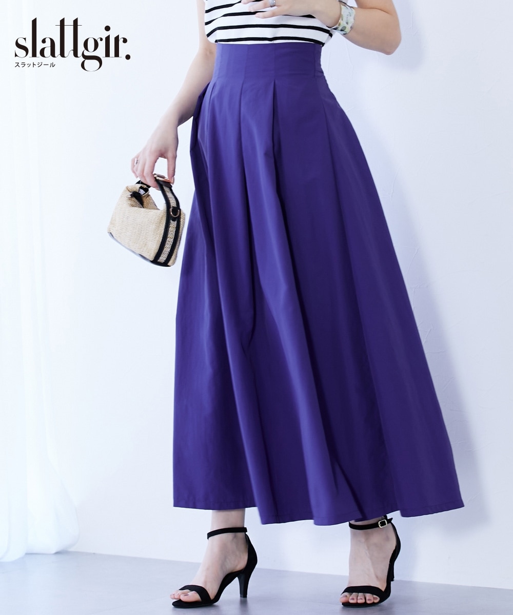 高身長 シンプルタックフレアロングスカート（トールサイズ） 通販