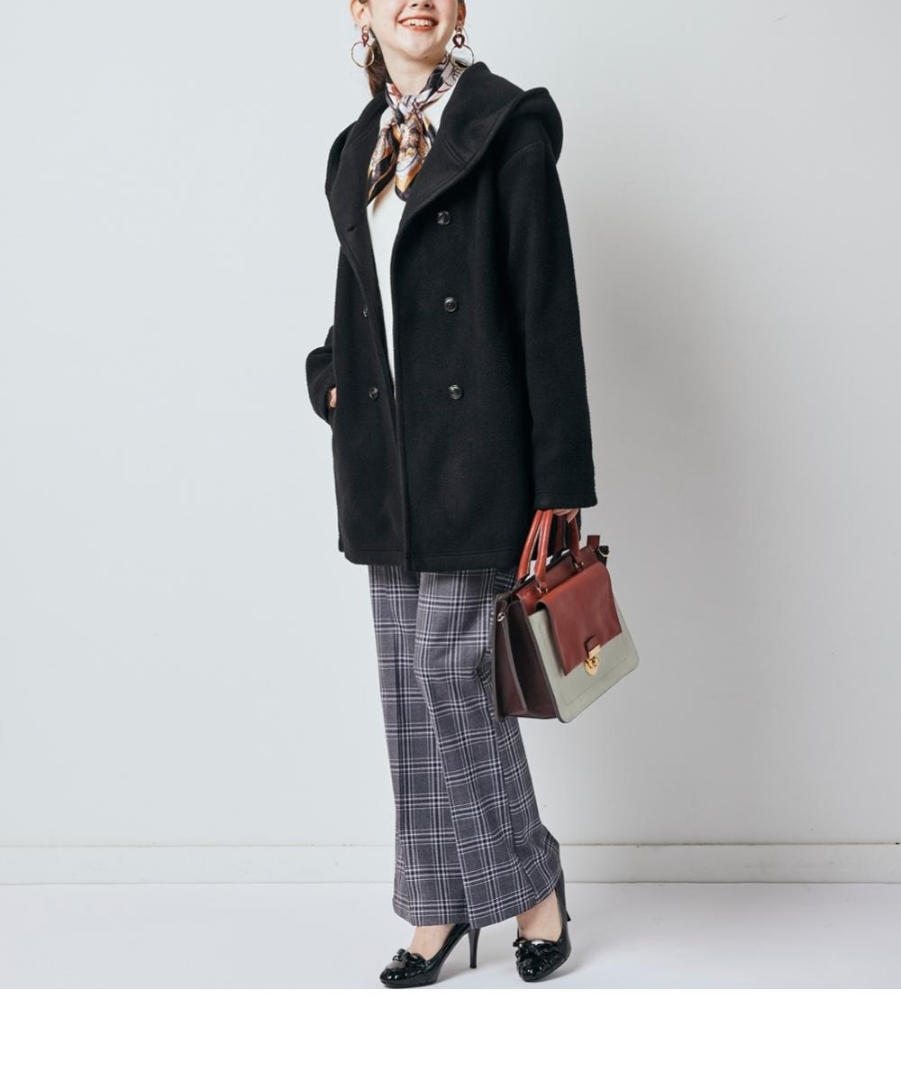 大きいサイズ 軽くて暖かいフード付ダブルボタンコート 通販【ニッセン】