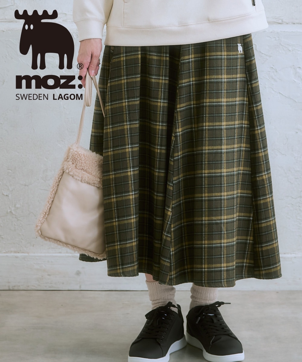 moz(モズ)ネルチェックフレアスカート＜大きいサイズ有＞ 通販【ニッセン】