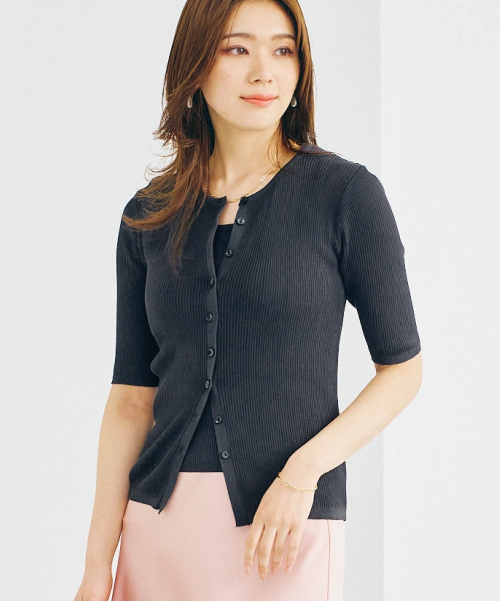 リブニットアンサンブル（タンクトップ＋シアーカーディガン） 通販