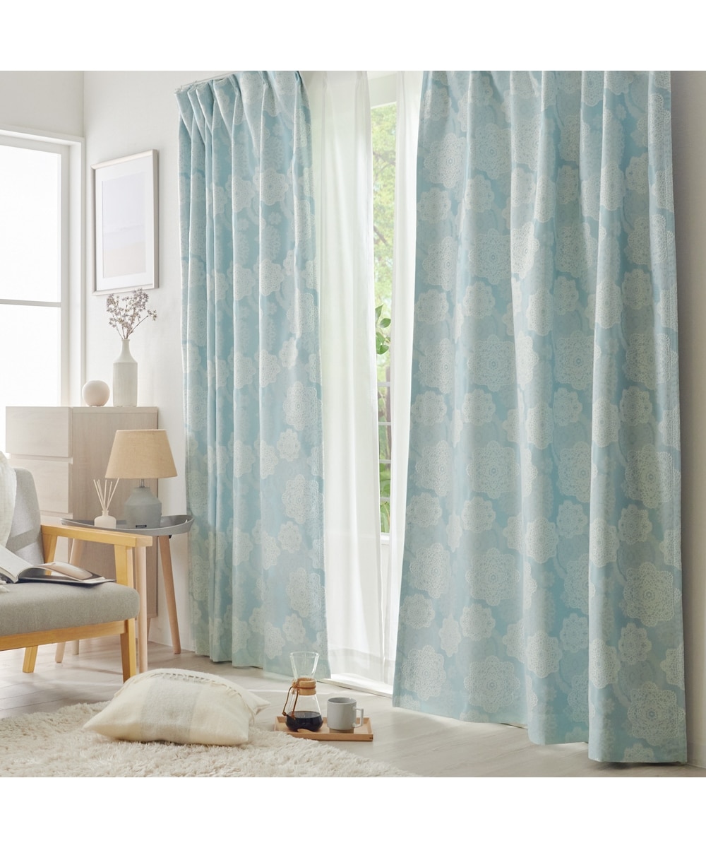 1級遮光裏地カーテン｜ジャガード織レース柄【送料無料】 通販【ニッセン】