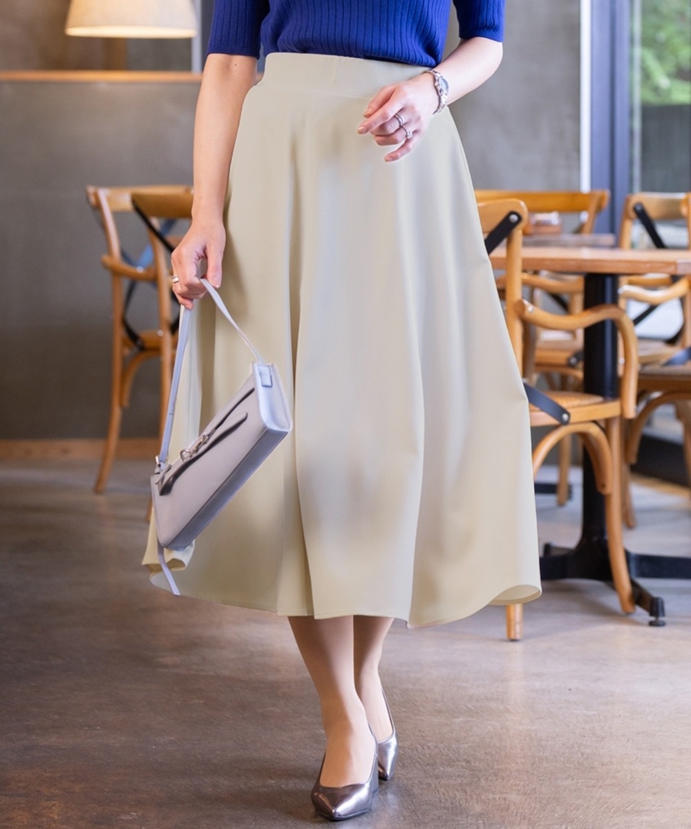 ストレッチダブルクロス6枚ハギフレアスカート しわになりにくい