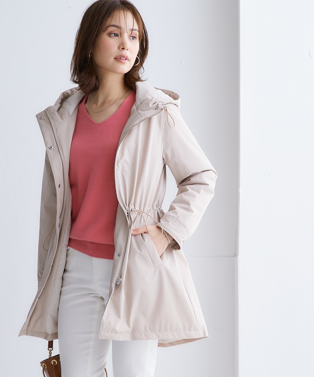 蓄熱サーモプラスモッズコート（配色裏地）【防風・はっ水・帯電防止