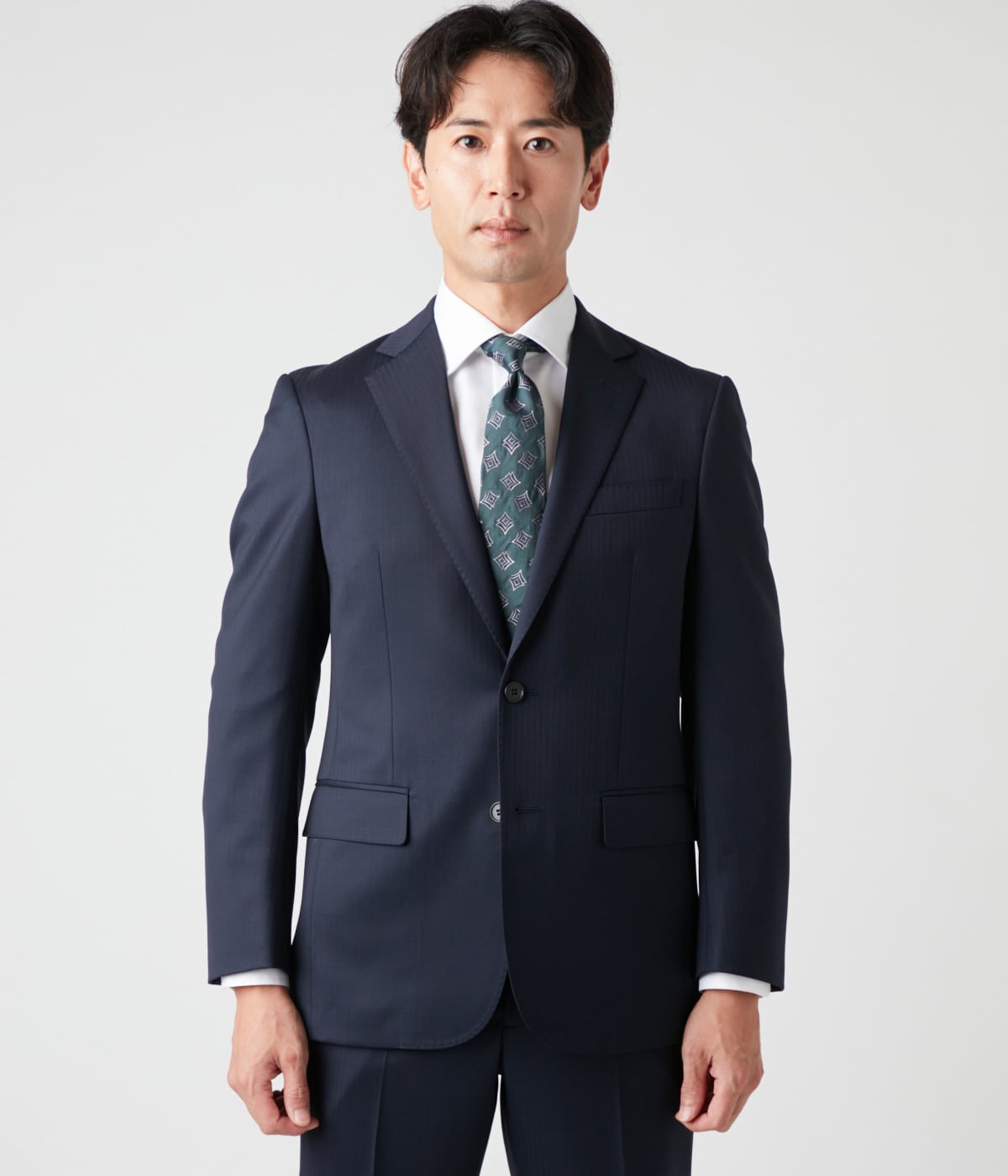 ストレッチ】ウールポリエステル ドビーシャンブレー スーツ(16083101